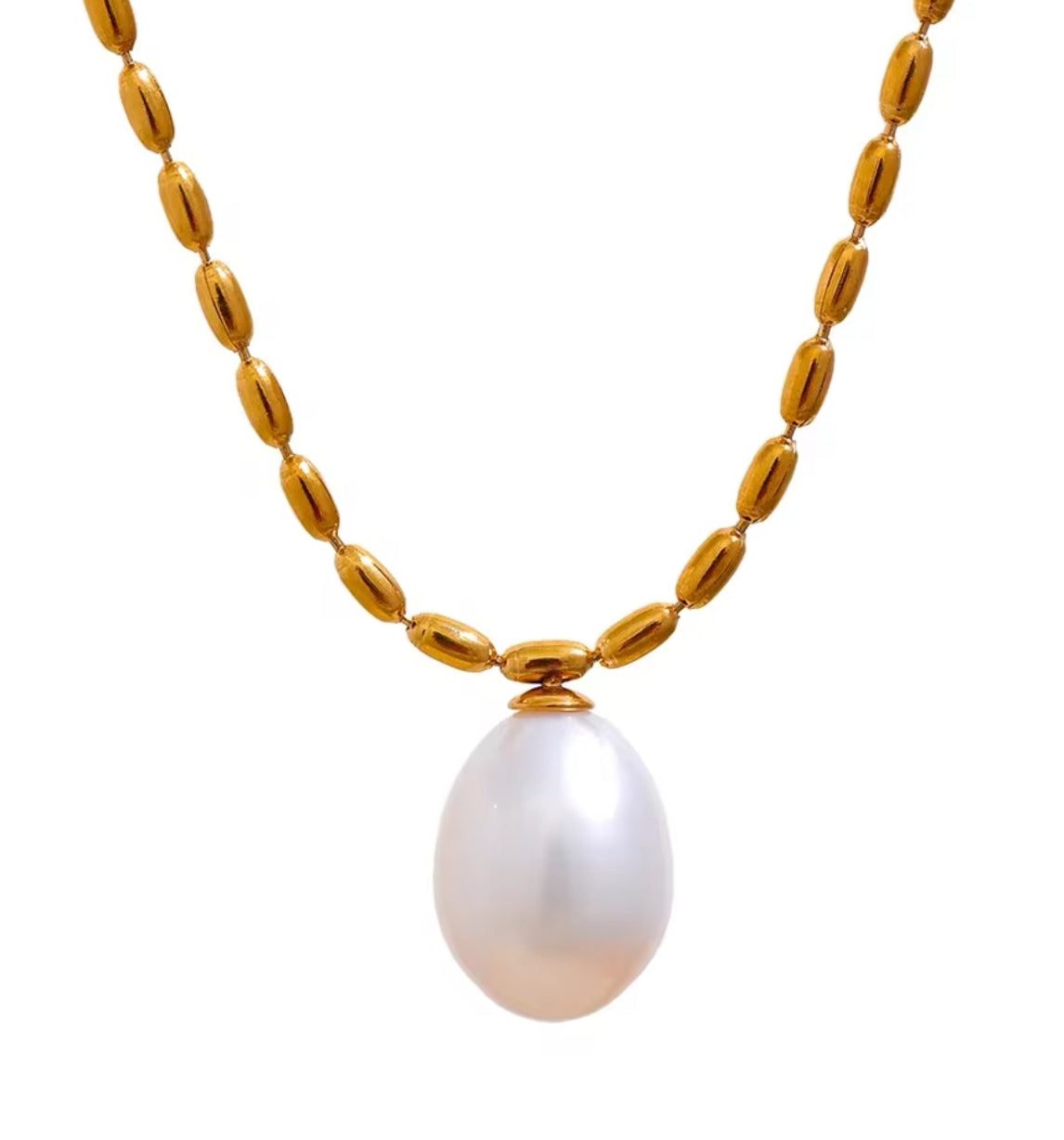 AISANG Natural Fresh Water Pearl Stainless Steel Necklace Women Jewelry