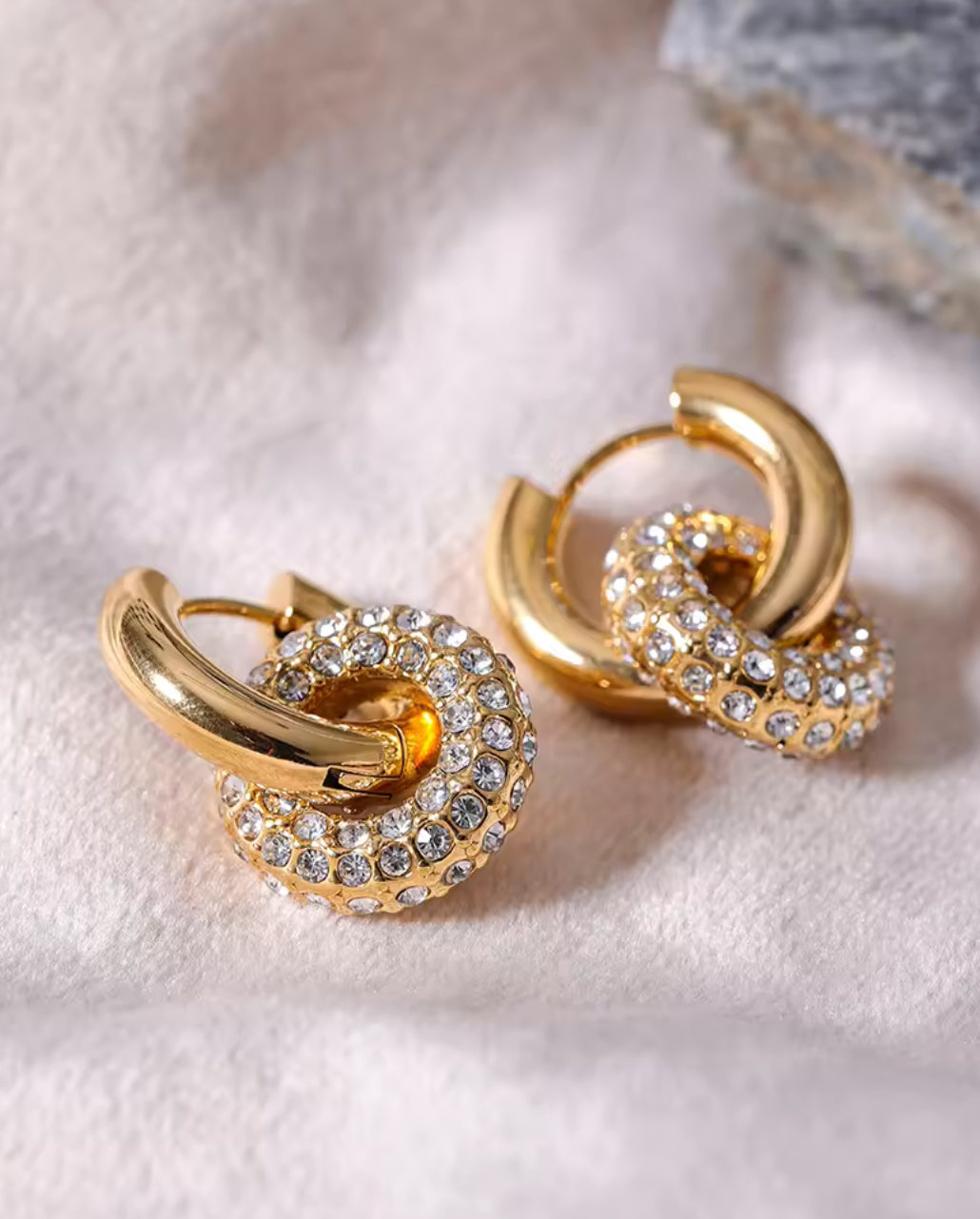 AISANG Cubic Zirconia High Quality Stainless Steel Round Hoop Earrings